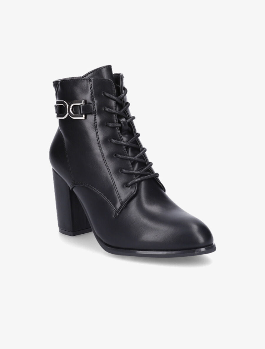 Bottines lacées à talon - Noir - 2