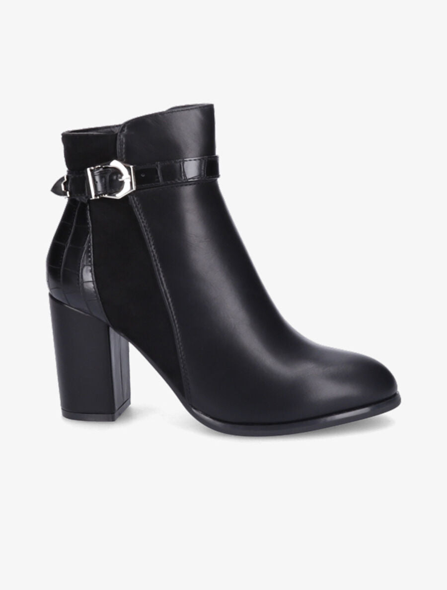 Bottines à talon à boucle - Noir - 6