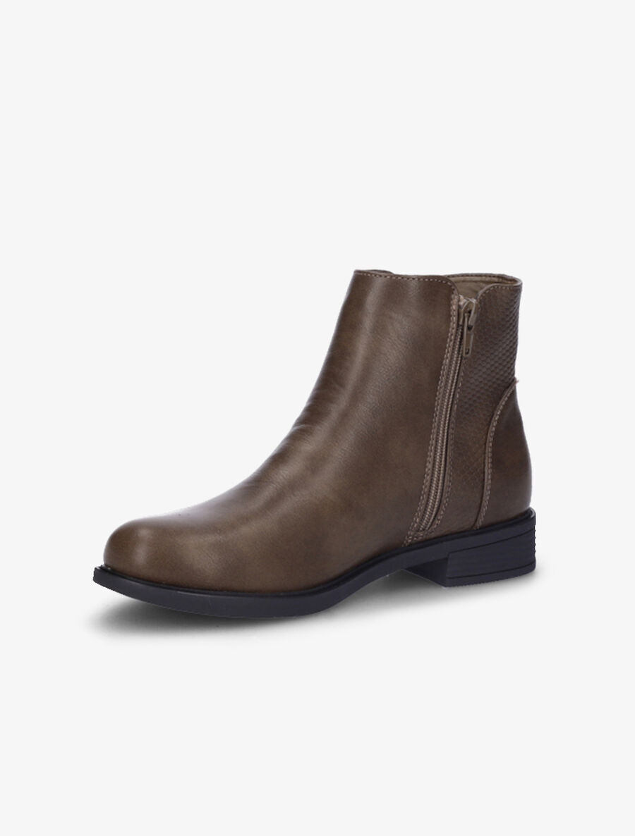 Bottines à contrefort effet python - Taupe - 3