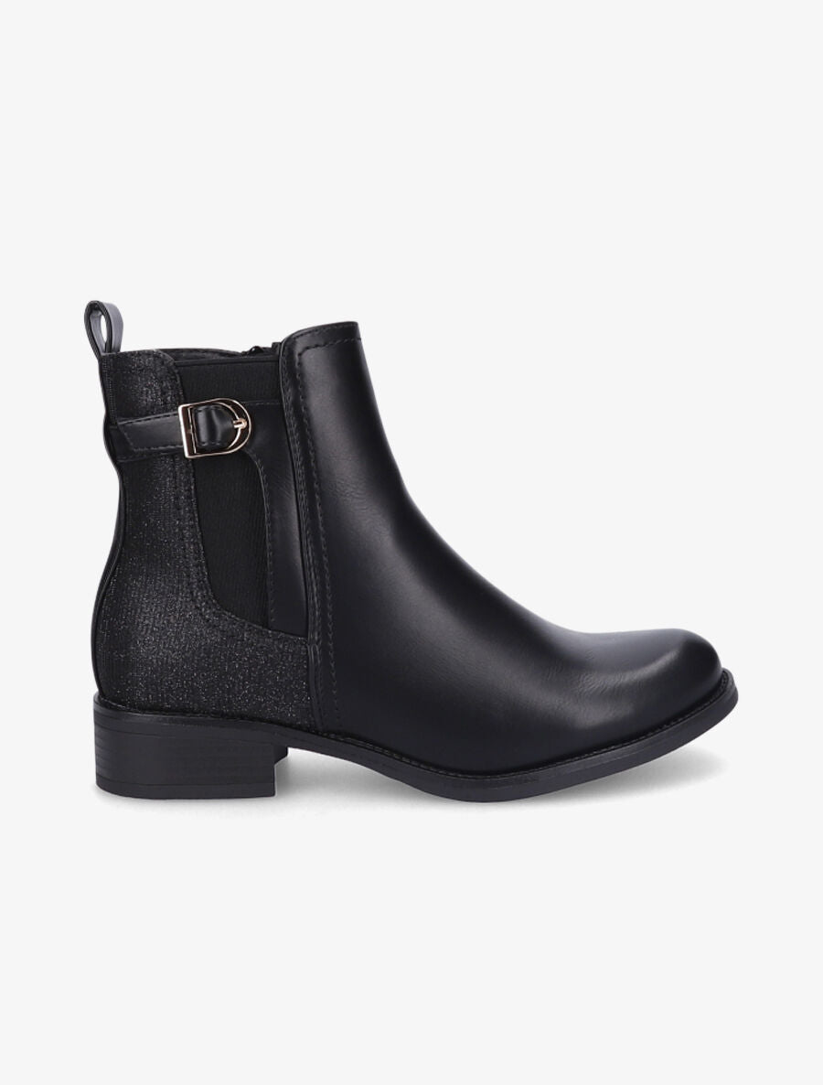 Bottines plates à paillettes - Noir - 5