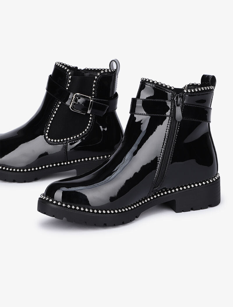 Bottines vernies cloutées - Noir - 1