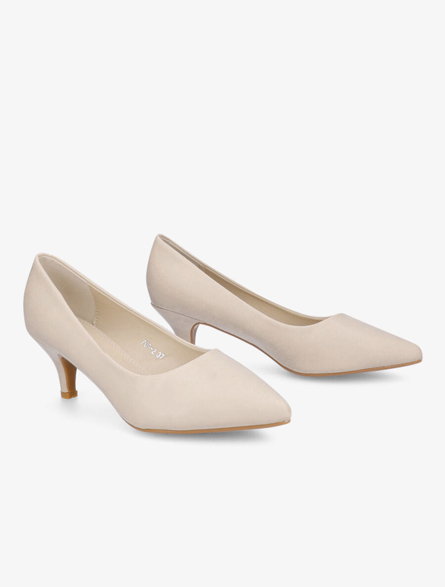 Escarpins à petit talon aiguille - Beige - 4