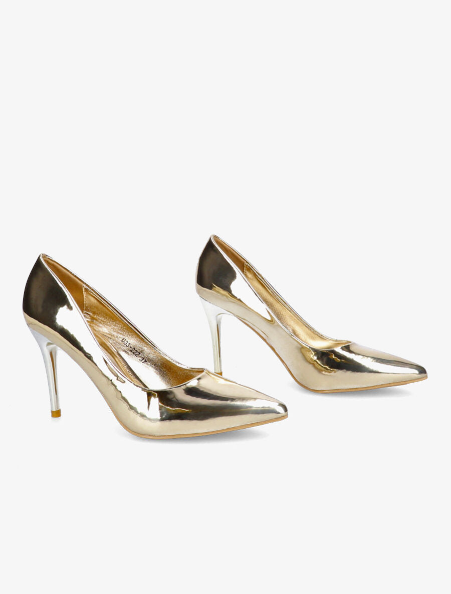Escarpins pointus métallisés - Or - 4