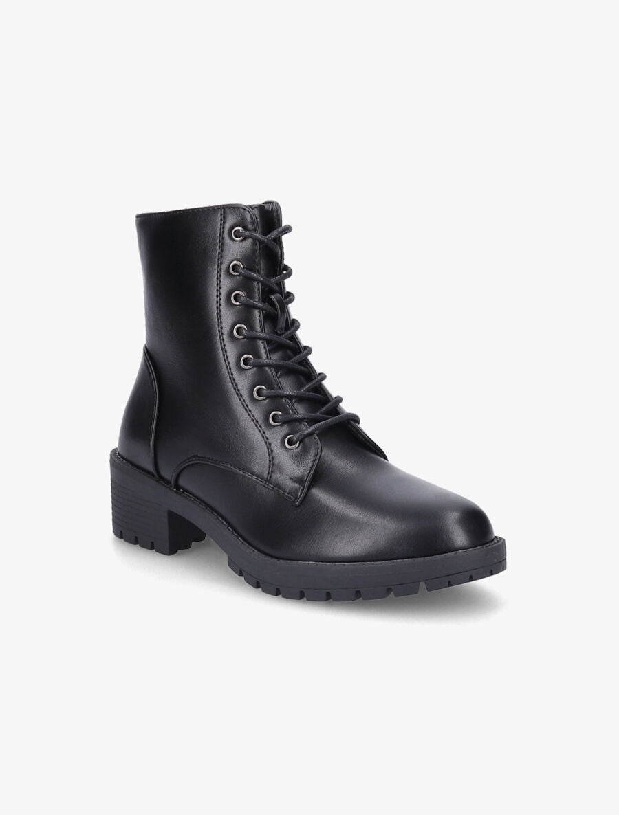 Bottines à lacets et zip - Noir - 2