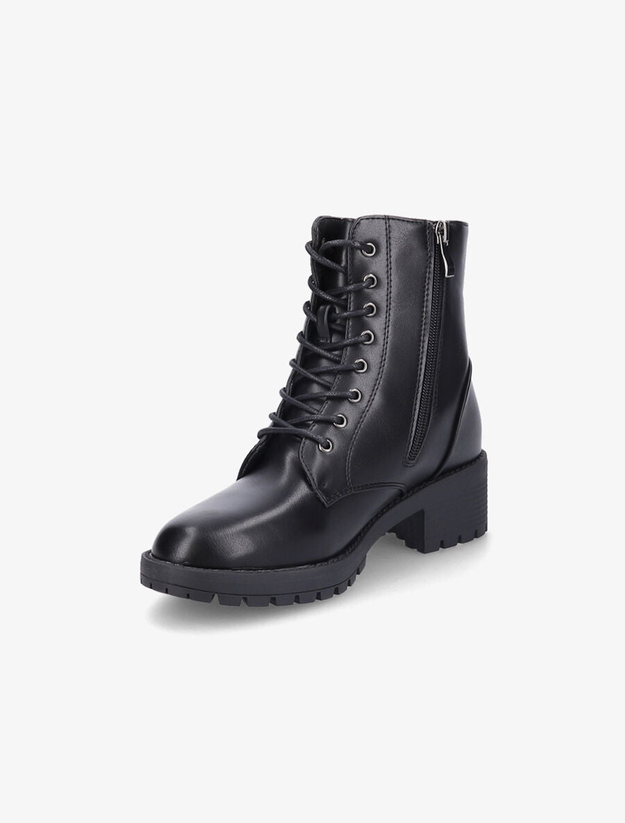 Bottines à lacets et zip - Noir - 3