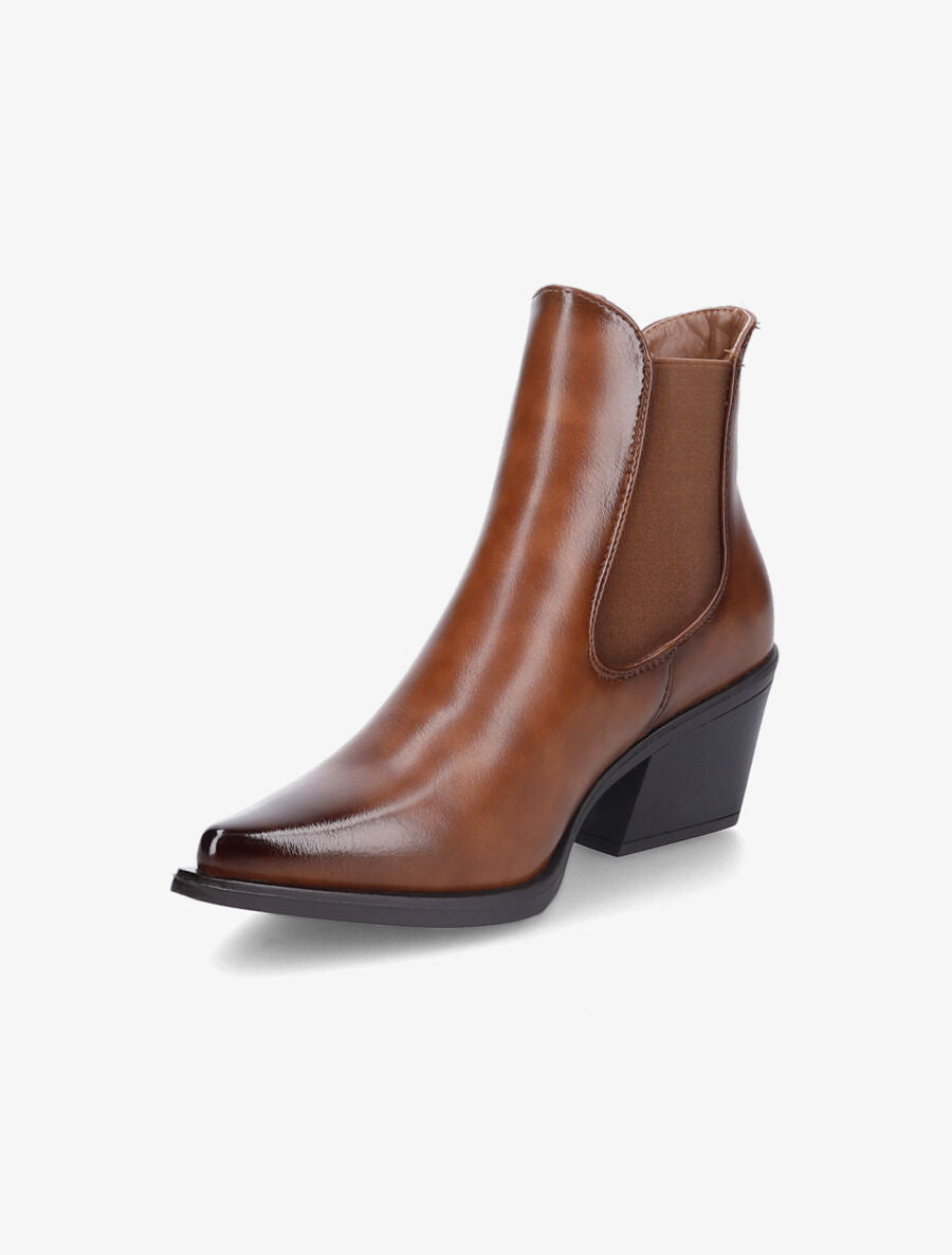 Bottines pointues patinées - Camel - 3