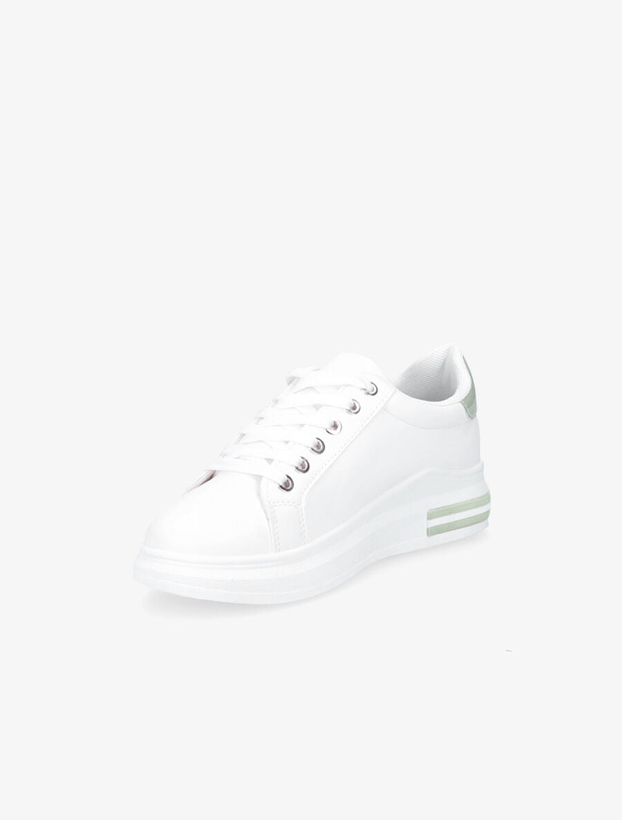 Tennis en simili à ornement pailleté - Blanc/vert - 3