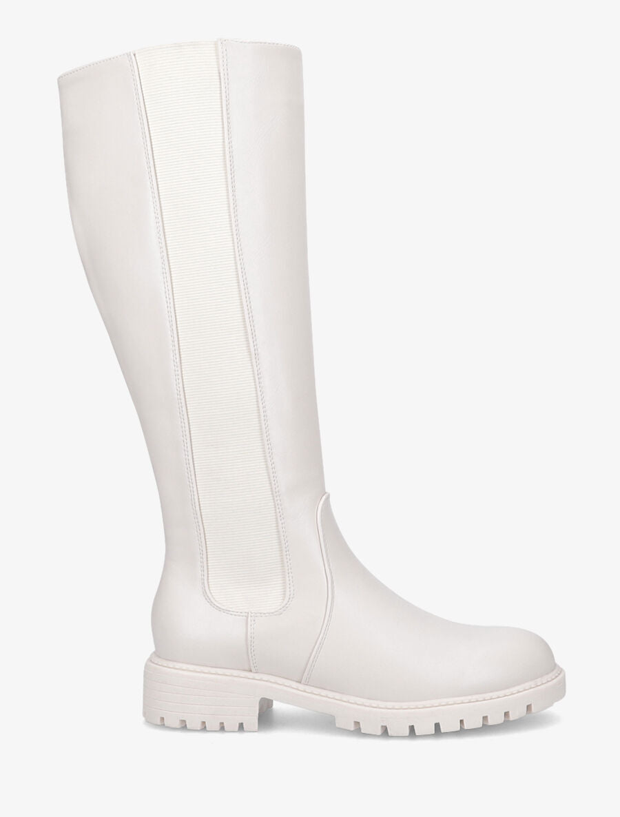 Bottes élastiquées à semelle crantée - Blanc - 1