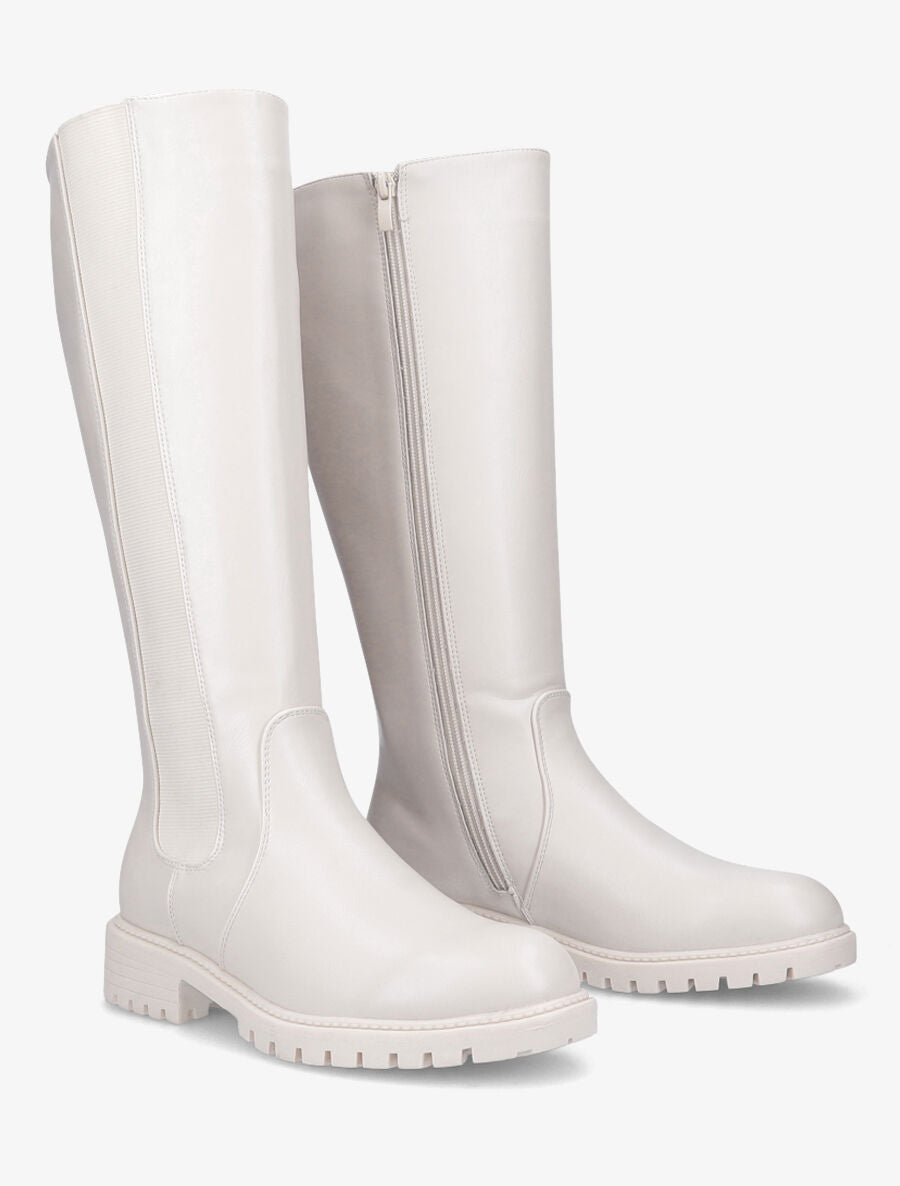 Bottes élastiquées à semelle crantée - Blanc - 4