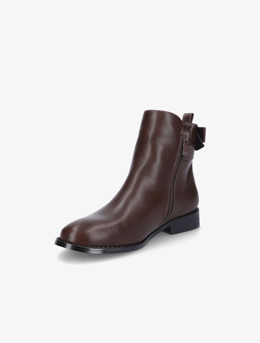 Bottines en simili à noeud - Marron - 3