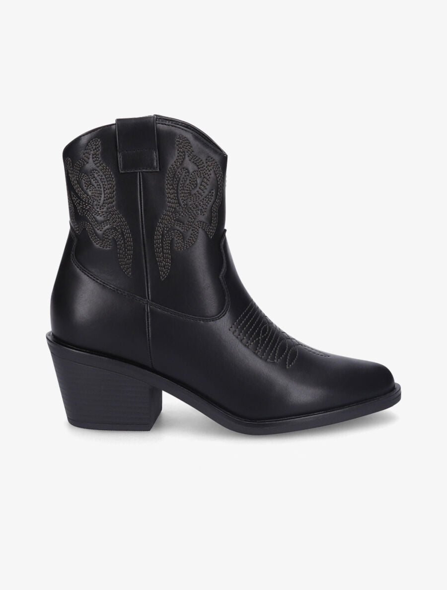 Santiags en simili - Noir - 1