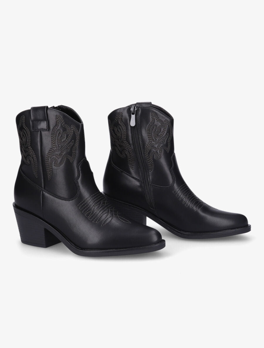 Santiags en simili - Noir - 4