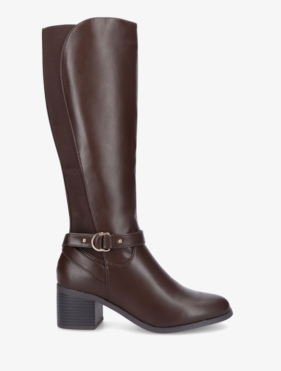 Bottes à contrefort élastiqué - Marron - 1