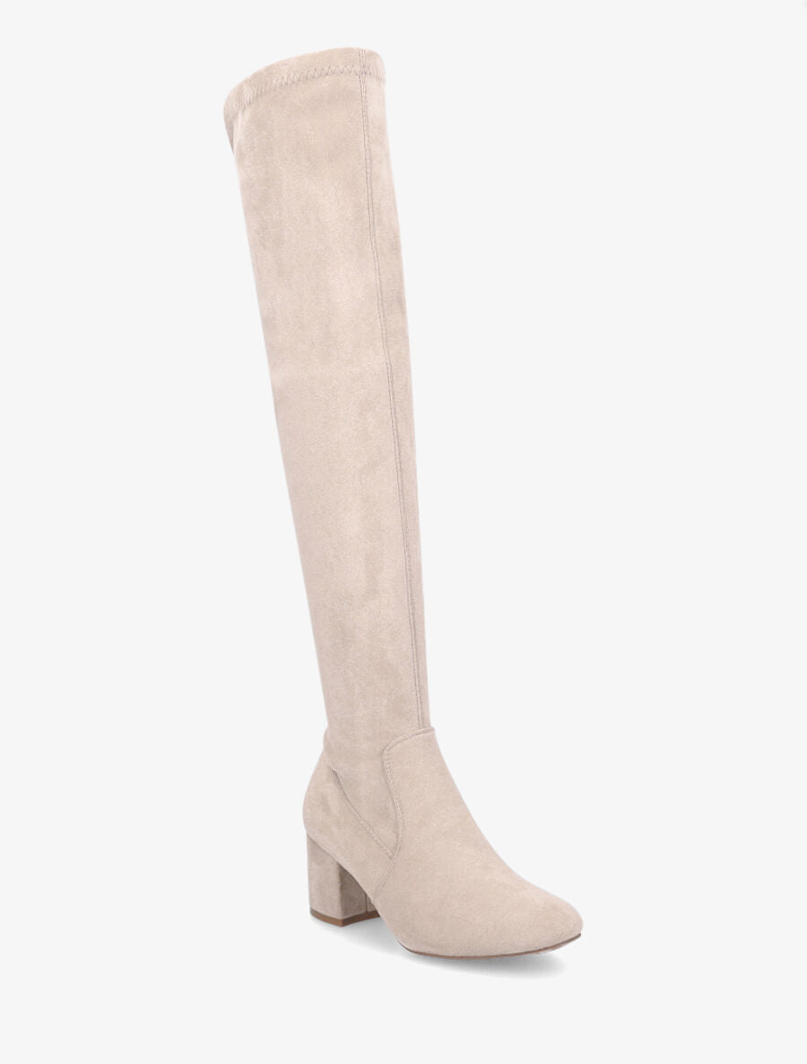 Cuissardes unies en suédine - Beige - 3