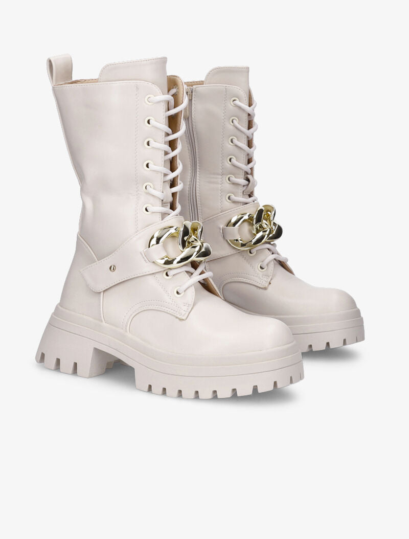 Boots montantes à maillons - Beige - 1