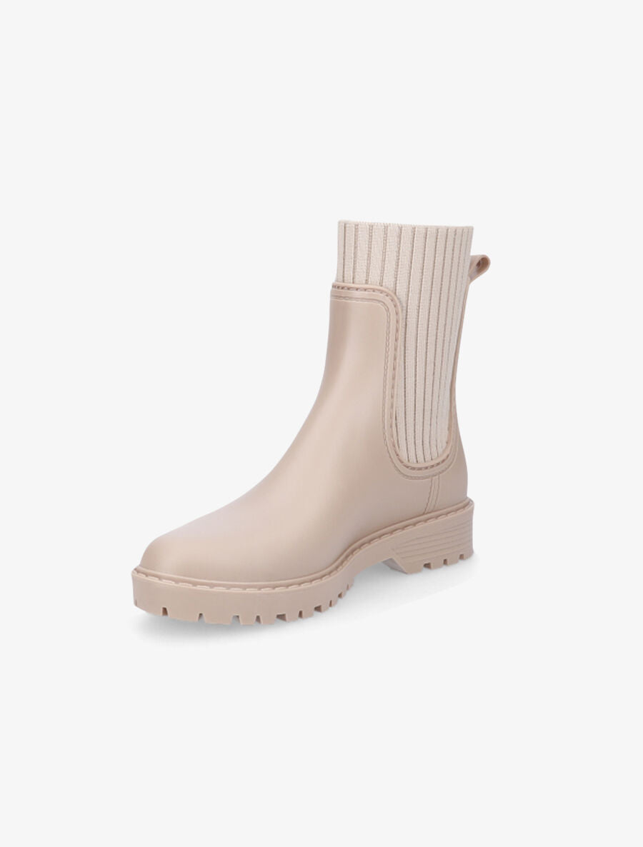 Bottines style chaussettes - Beige - 3