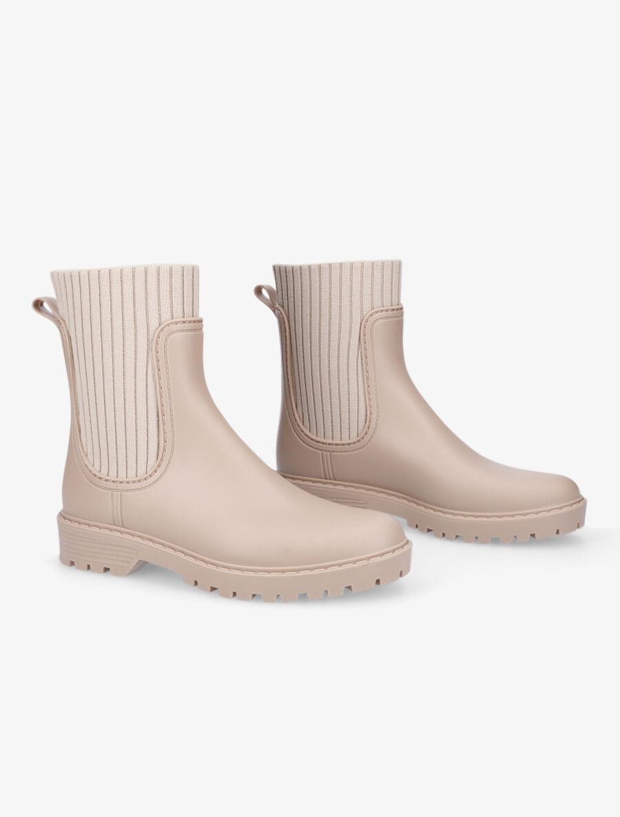 Bottines style chaussettes - Beige - 4