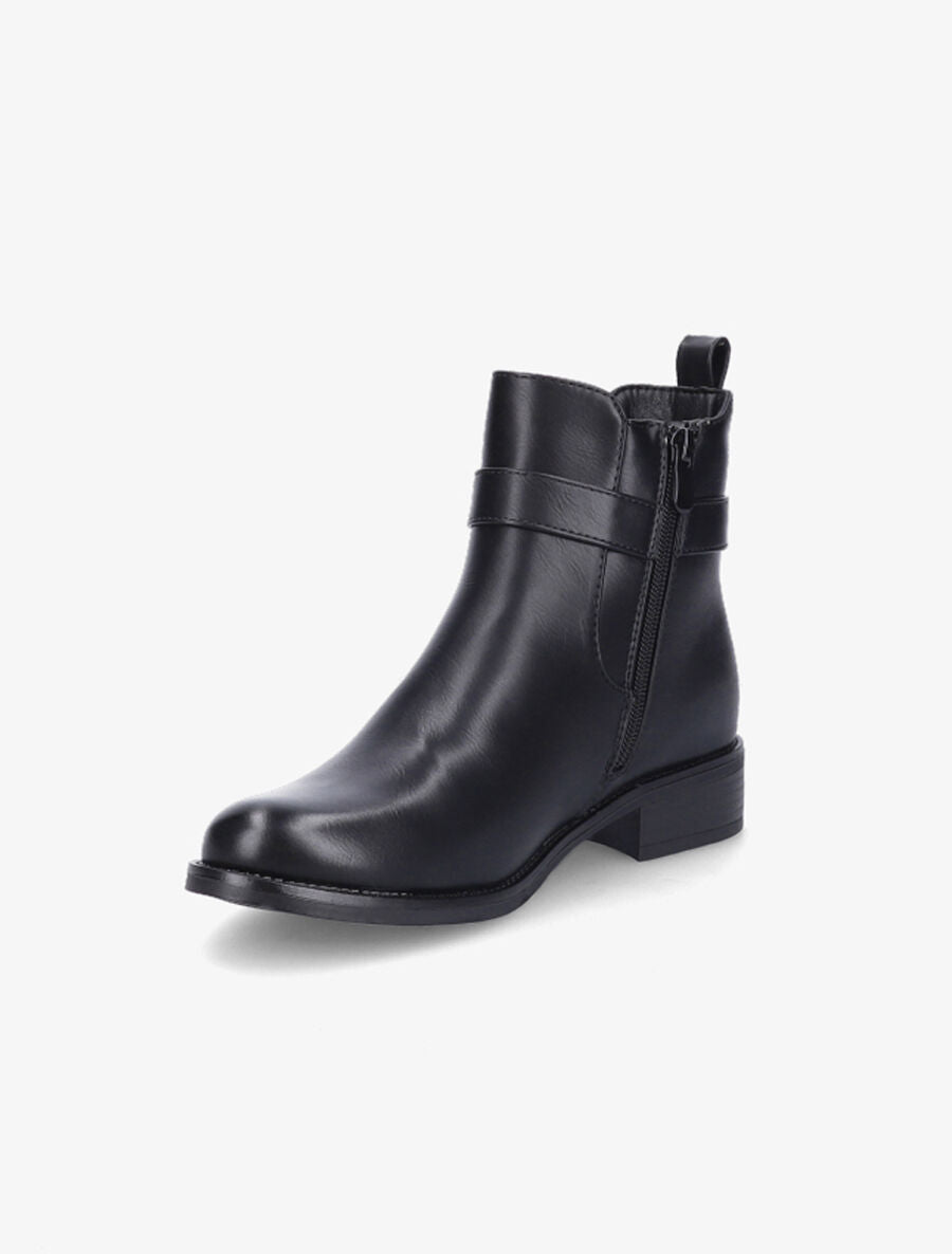 Bottines plates en simili - Noir - 3