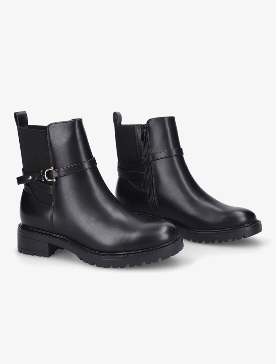 Bottines élastiquées à boucle - Noir - 4