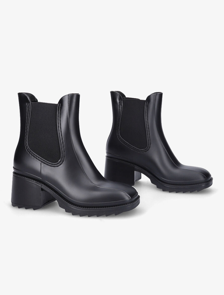 Bottines élastiquées en caoutchouc - Noir - 4