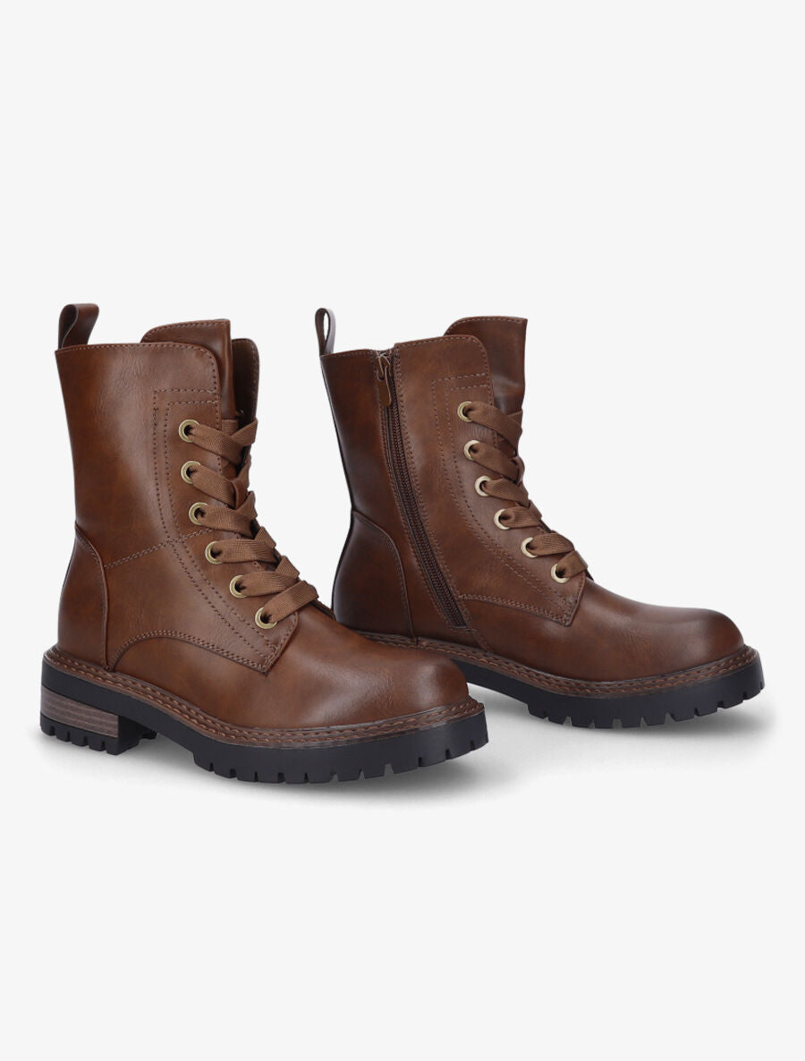 Rangers en simili à lacets - Marron - 4