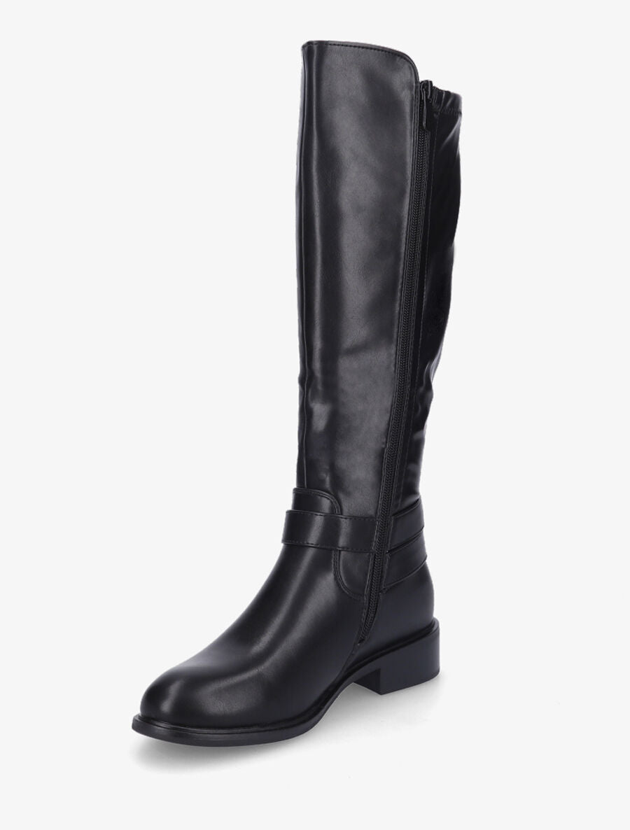 Bottes cavalières à boucle fantaisie - Noir - 3