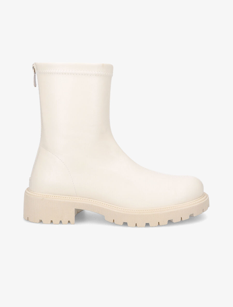 Bottines souples en simili - Crème - 5
