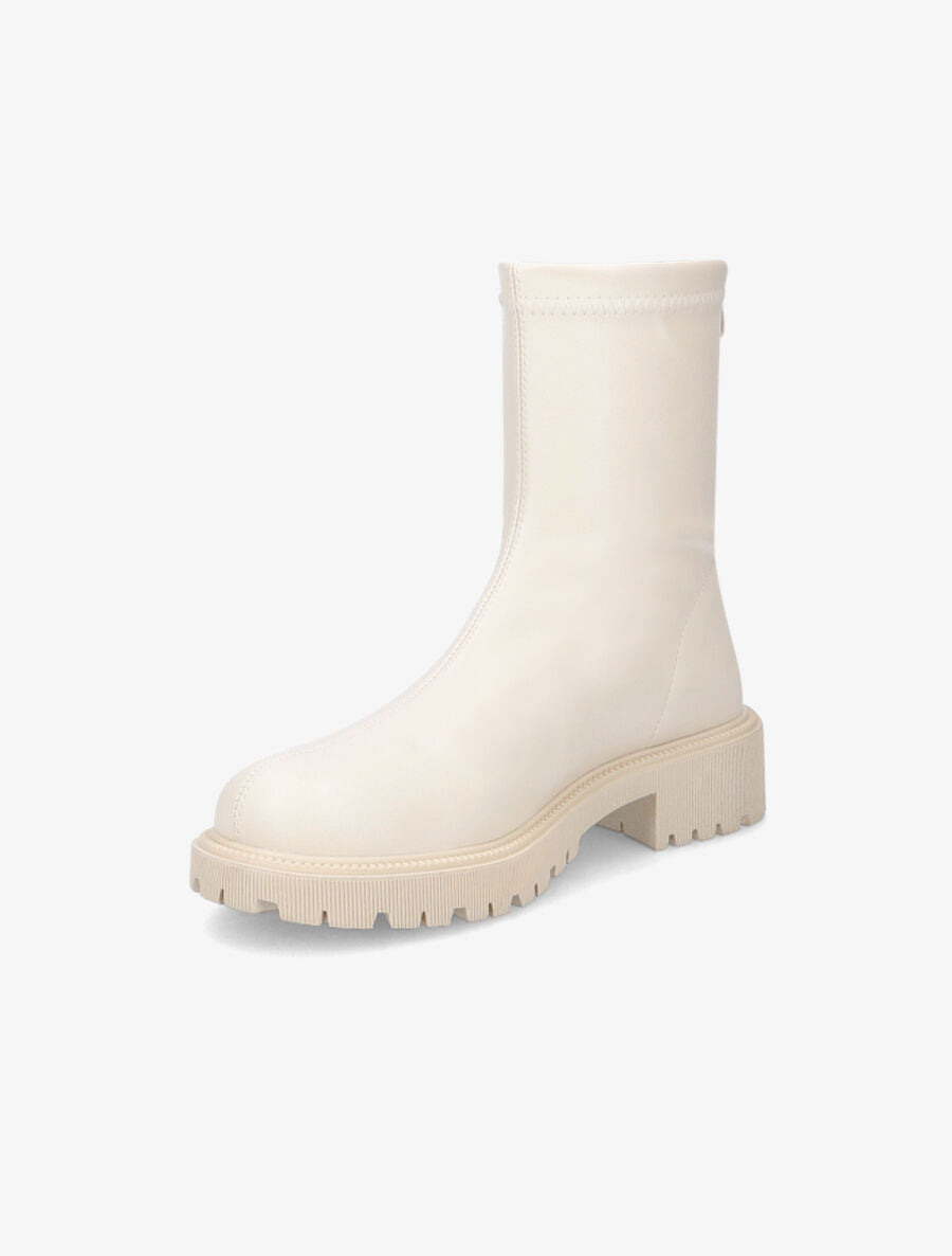 Bottines souples en simili - Crème - 3