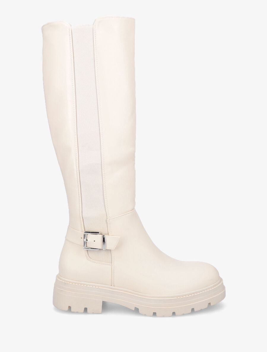 Bottes à boucle et semelles crantées - Beige - 5