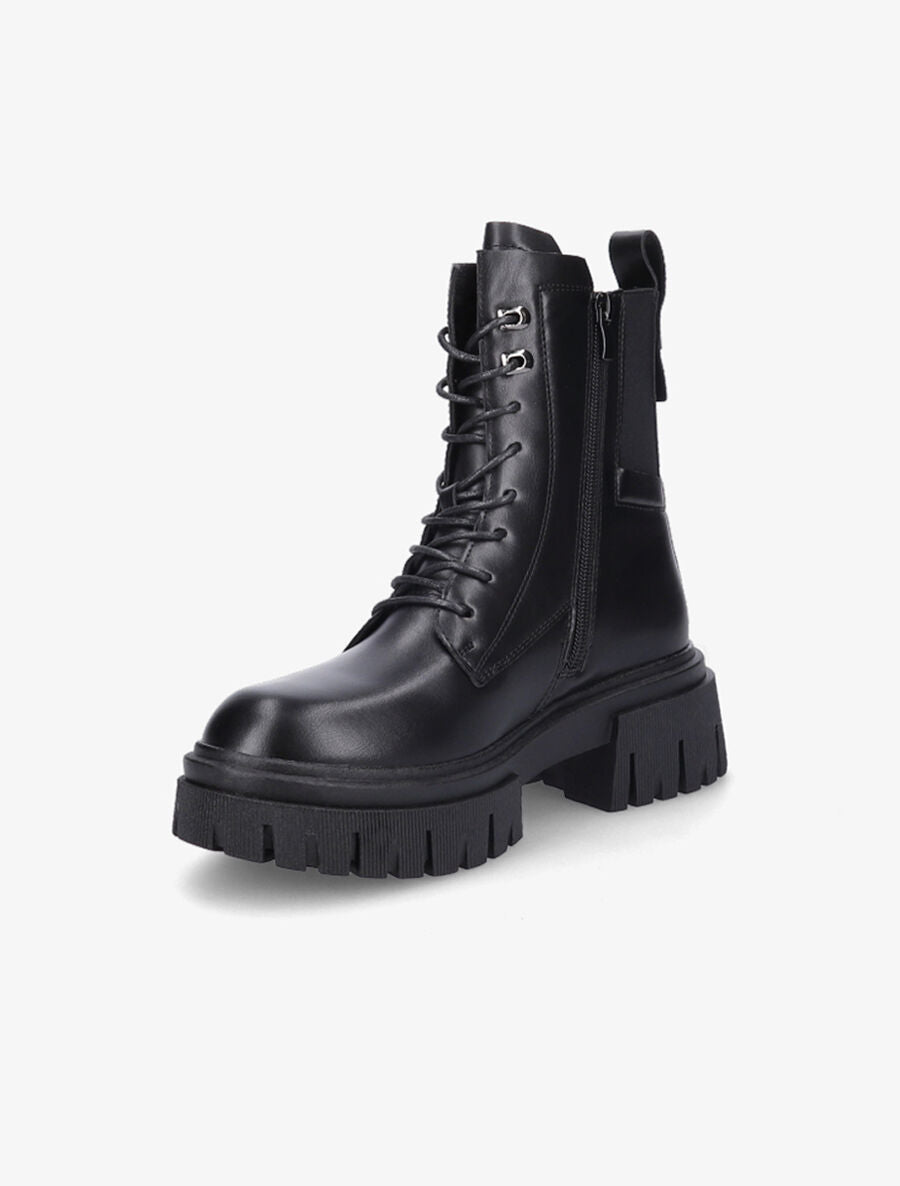 Bottines militaire élastiquées en simili - Noir - 3