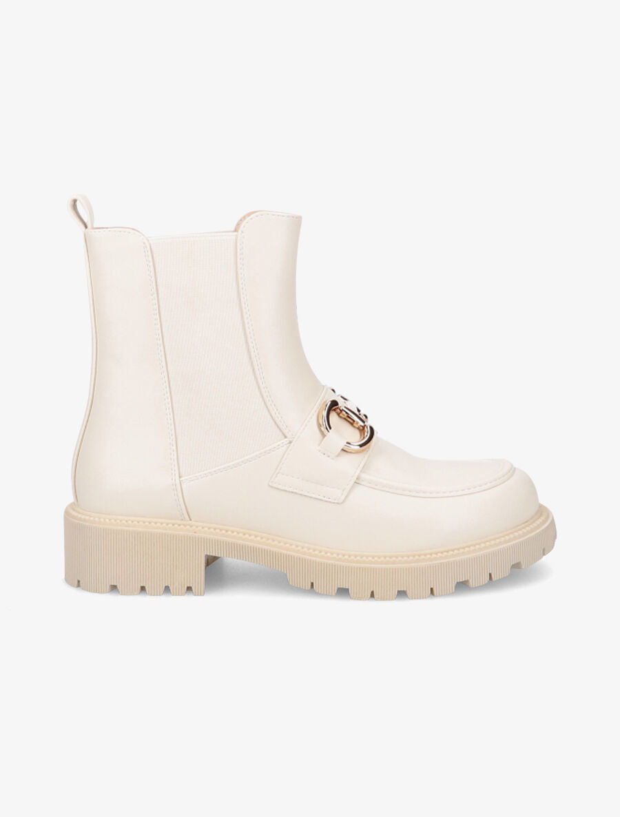 Chelsea boots à boucle fantaisie - Beige - 1