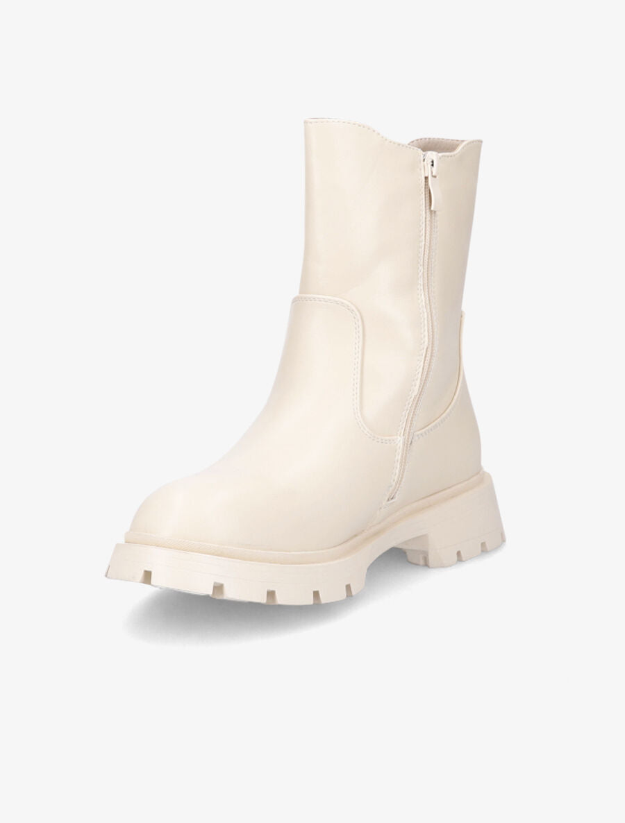 Boots élastiquées à semelles crantées - Beige - 3