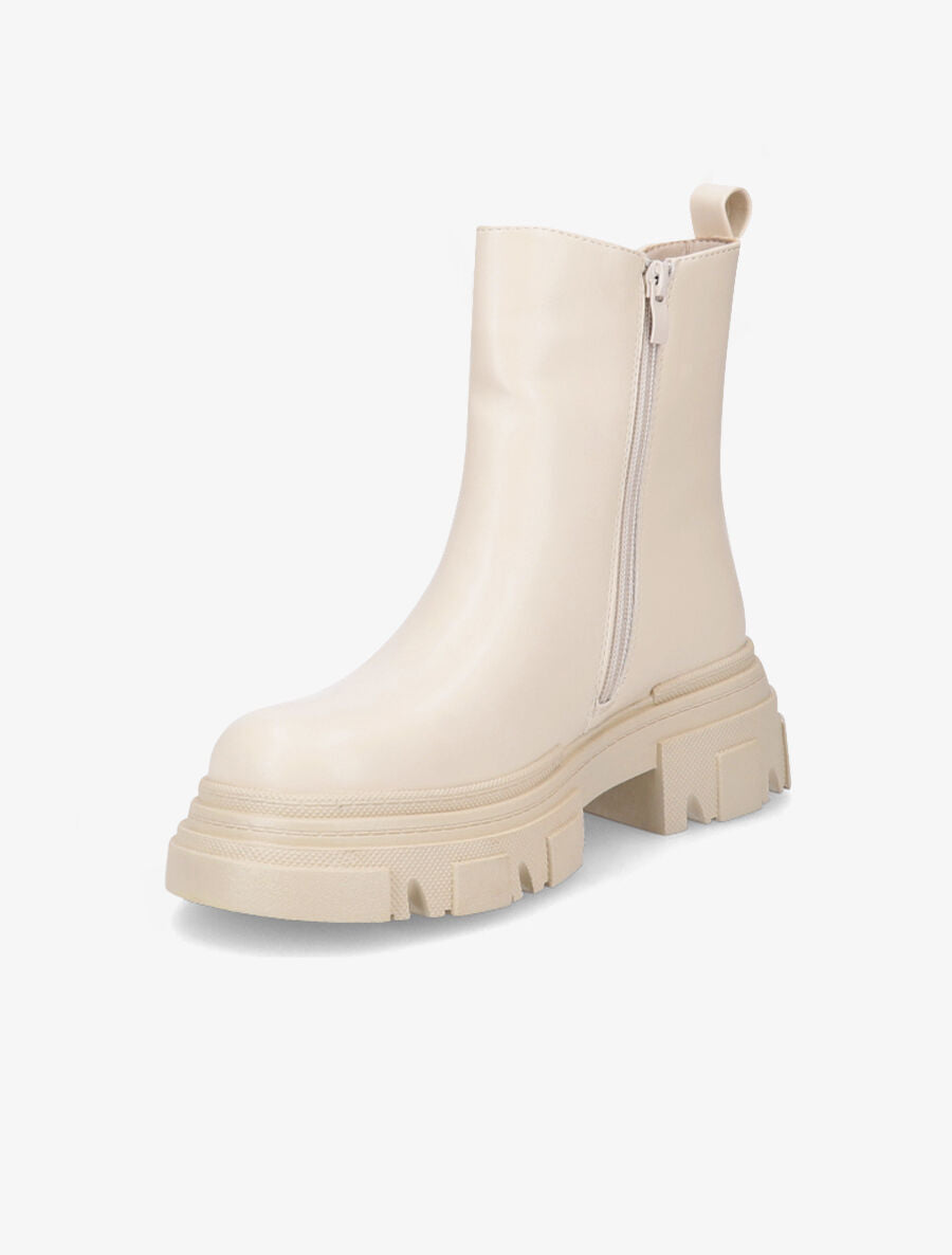 Boots à semelles crantées - Beige - 3