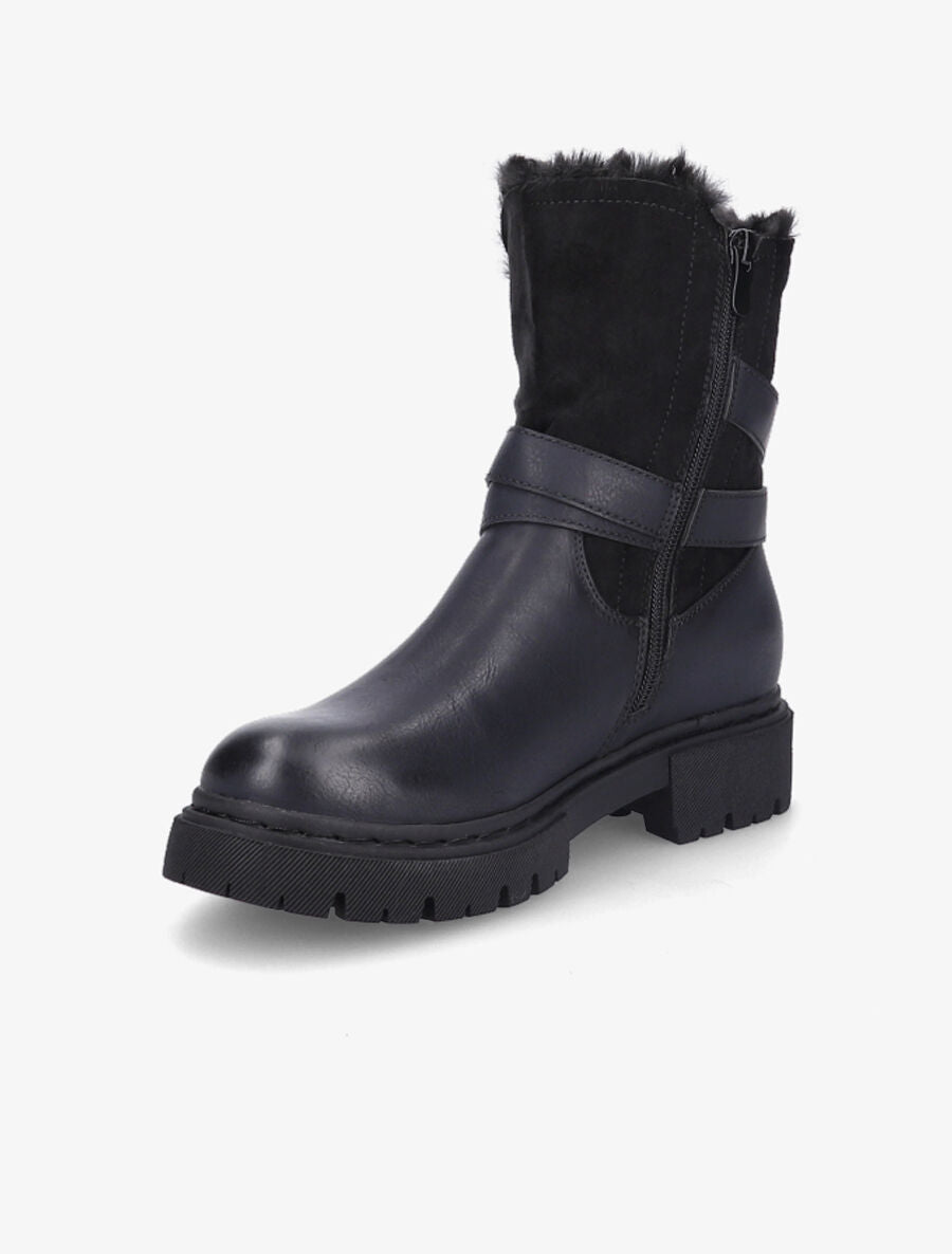 Bottines fourrées bi-matière - Noir - 3