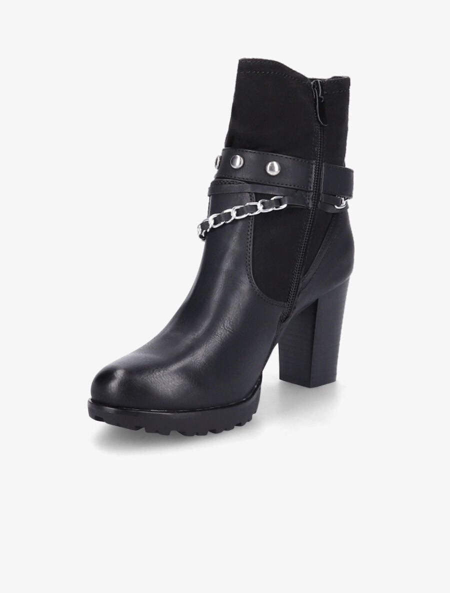Bottines à chaîne et clous - Noir - 3