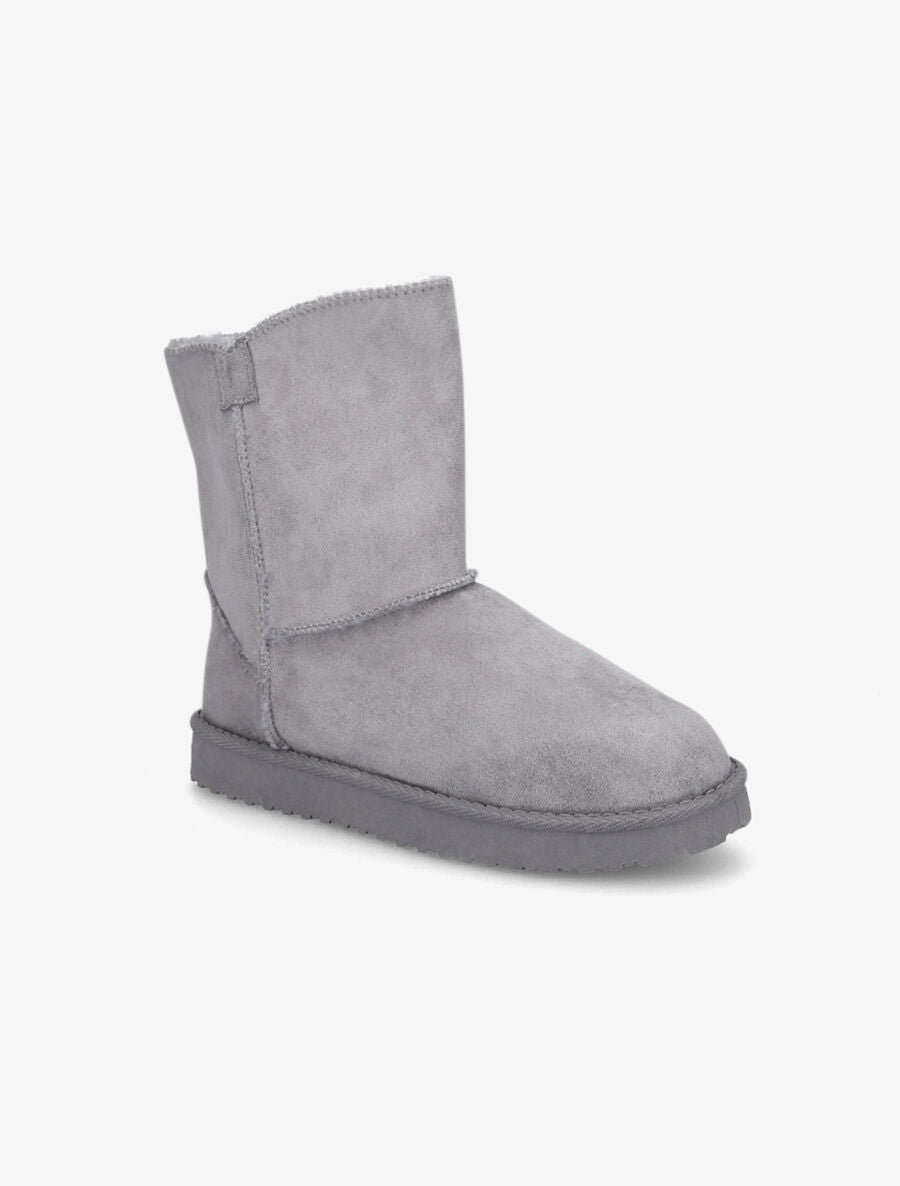 Boots classiques fourrées en suédine - Gris - 2