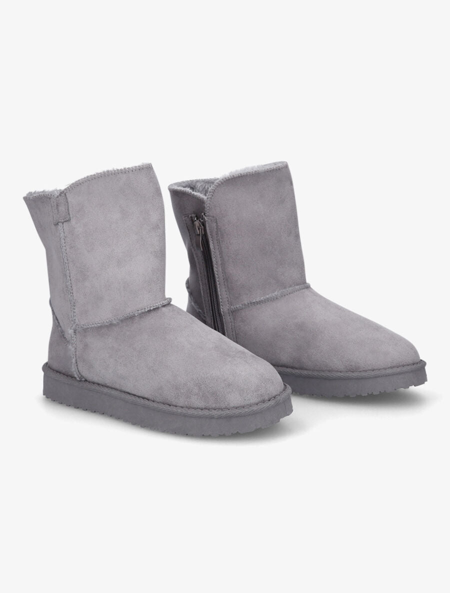 Boots classiques fourrées en suédine - Gris - 4
