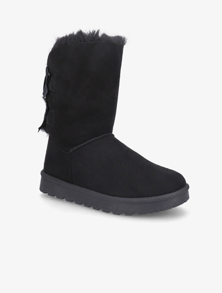 Boots en suédine à noeud - Noir - 2