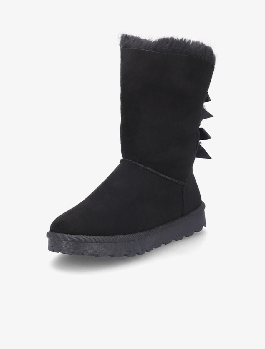 Boots en suédine à noeud - Noir - 3