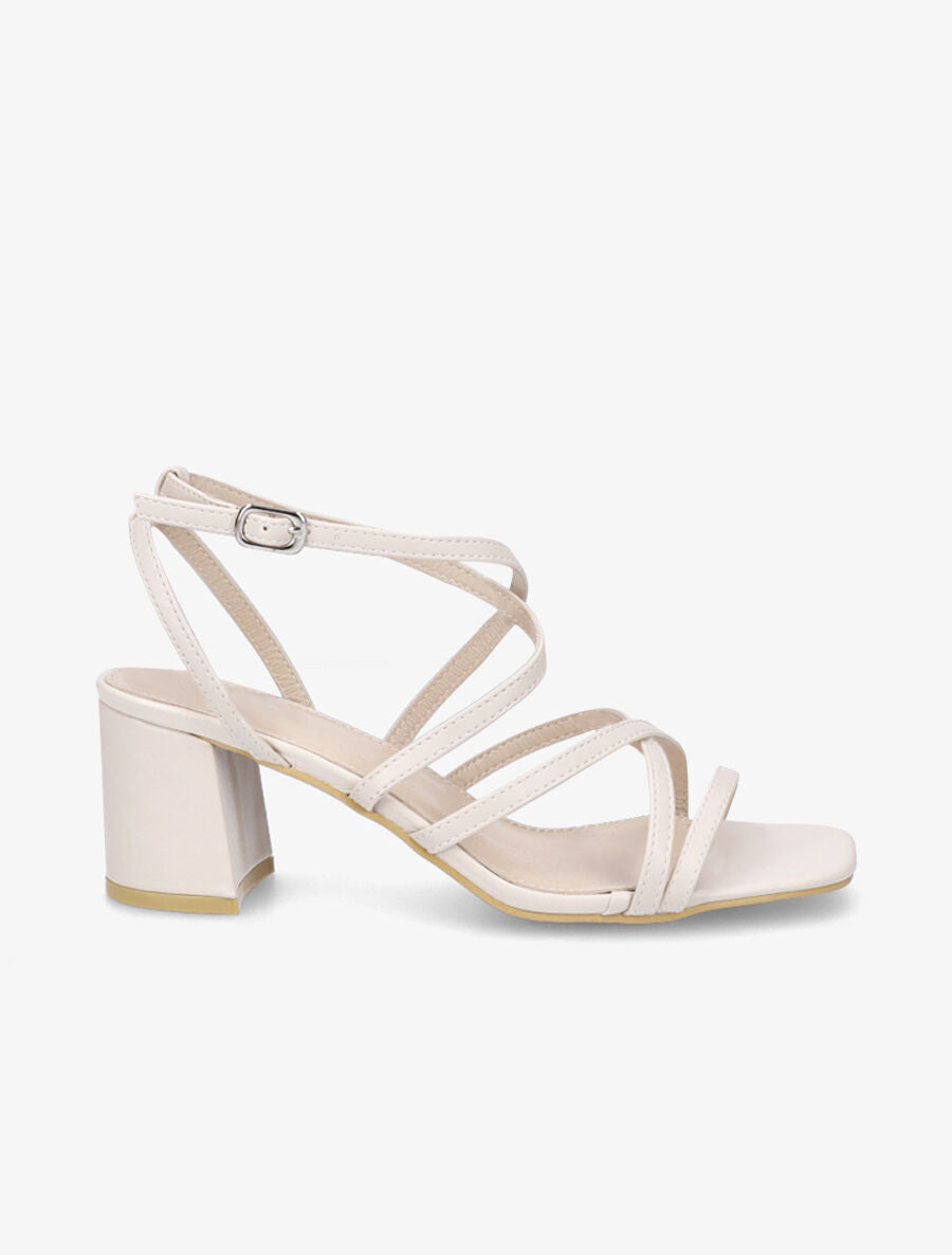 Sandales classique en simili entrelacées - Beige - 5