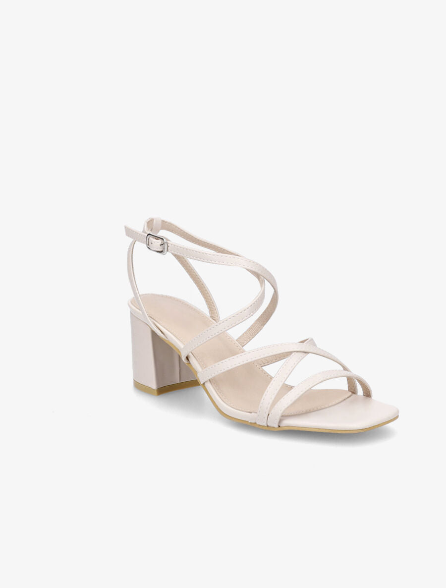 Sandales classique en simili entrelacées - Beige - 2