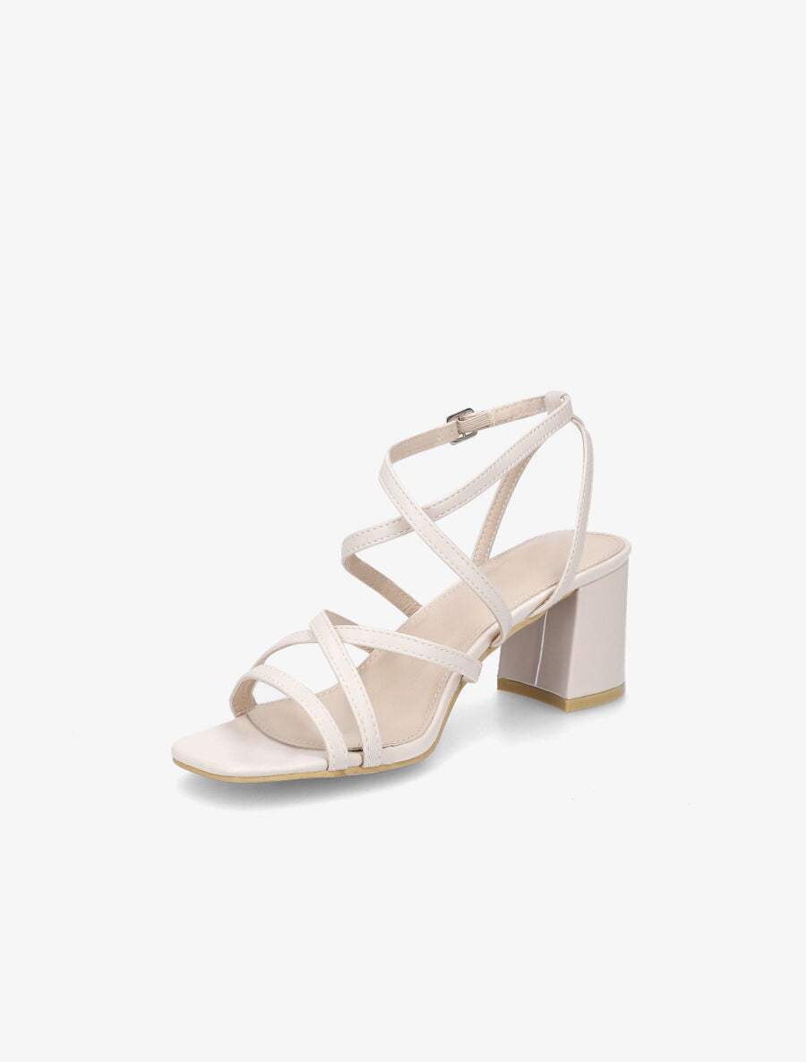 Sandales classique en simili entrelacées - Beige - 3