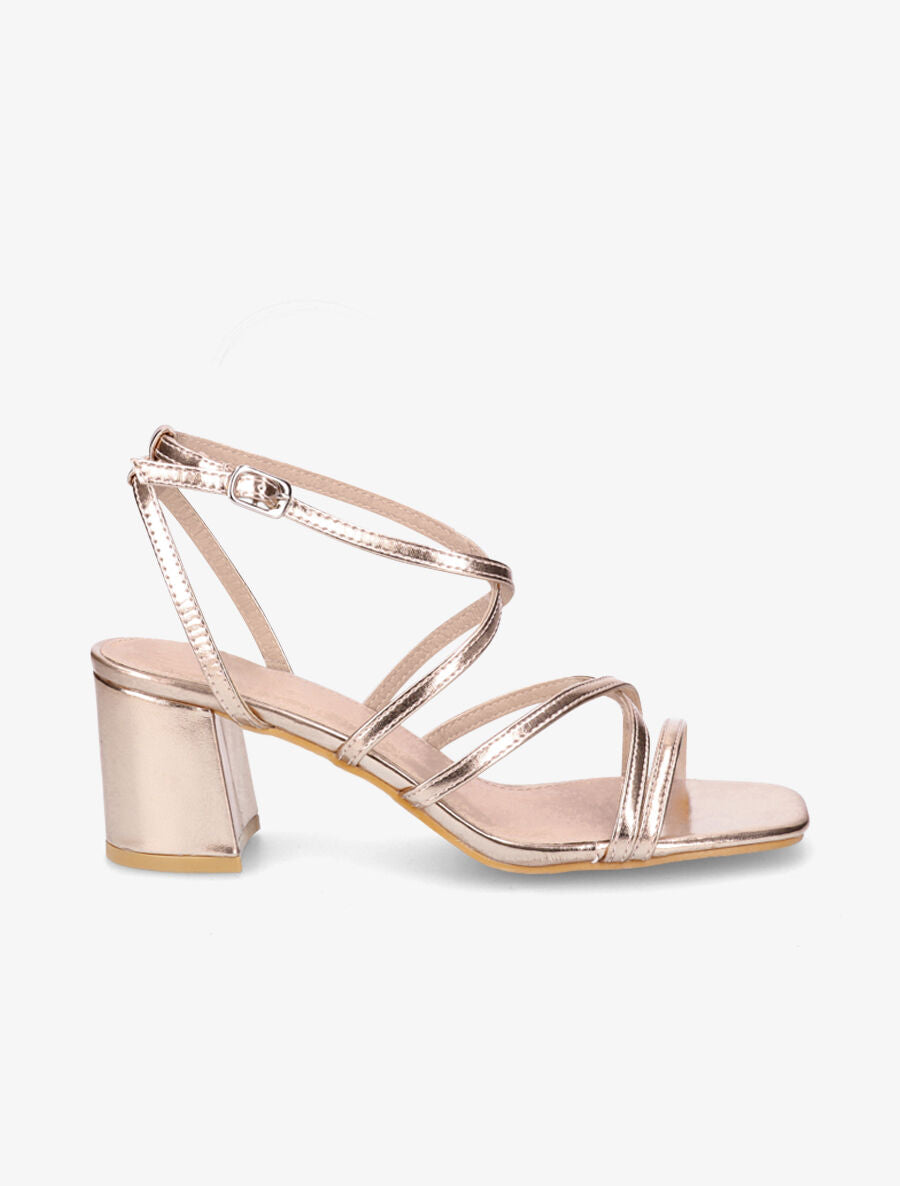 Sandales classique en simili entrelacées - Rose gold - 1