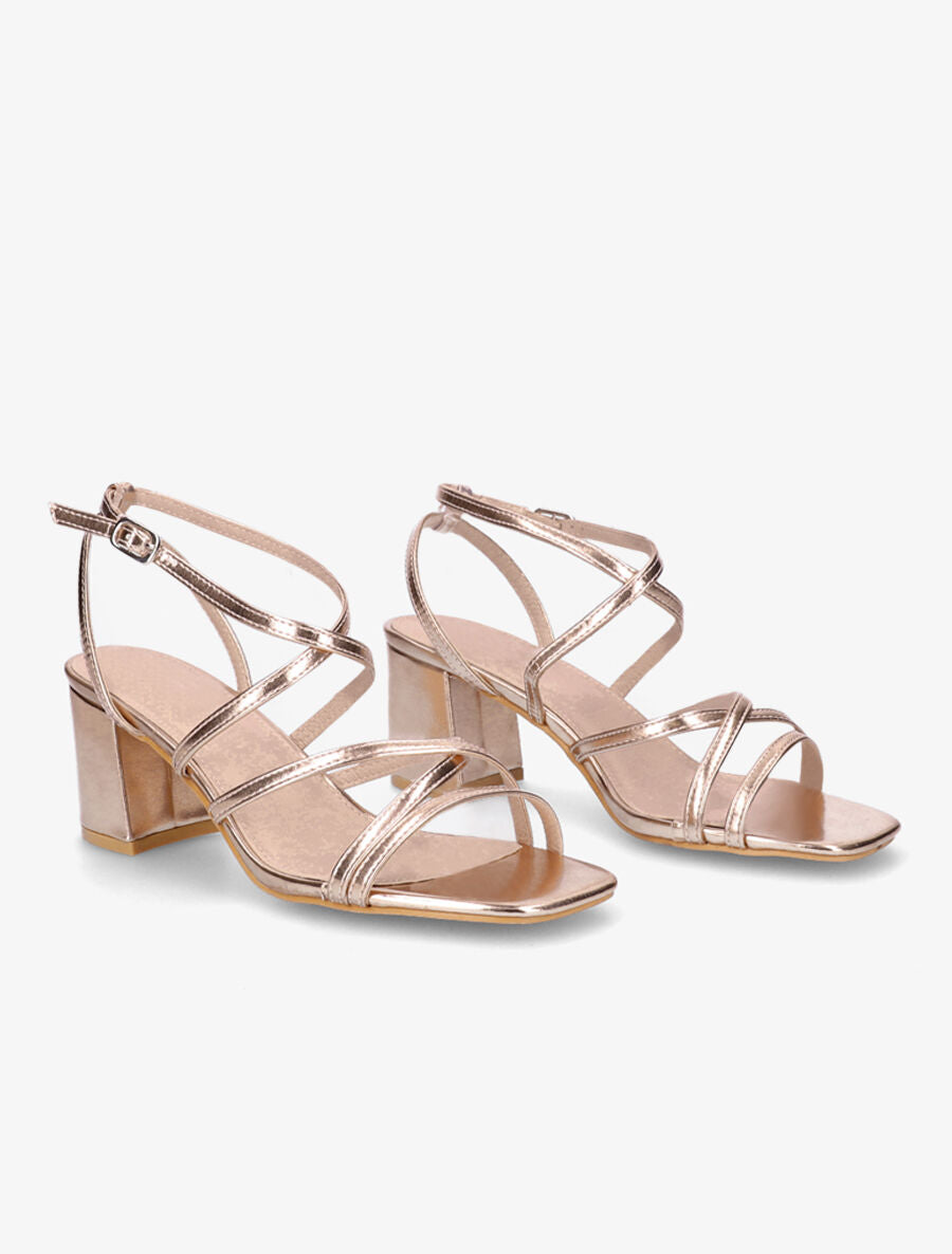 Sandales classique en simili entrelacées - Rose gold - 4