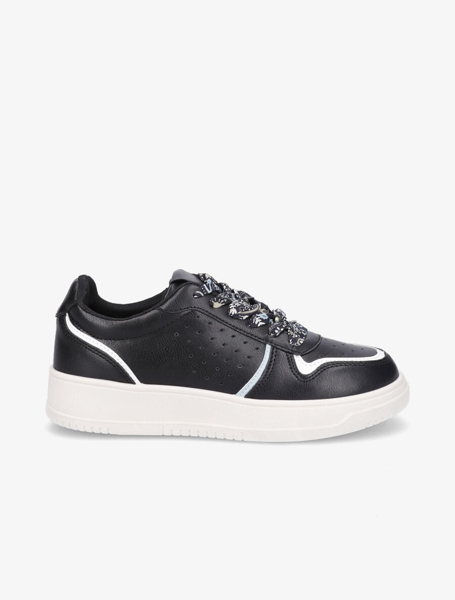Sneakers à lacets imprimé interchangeables - Noir - 5