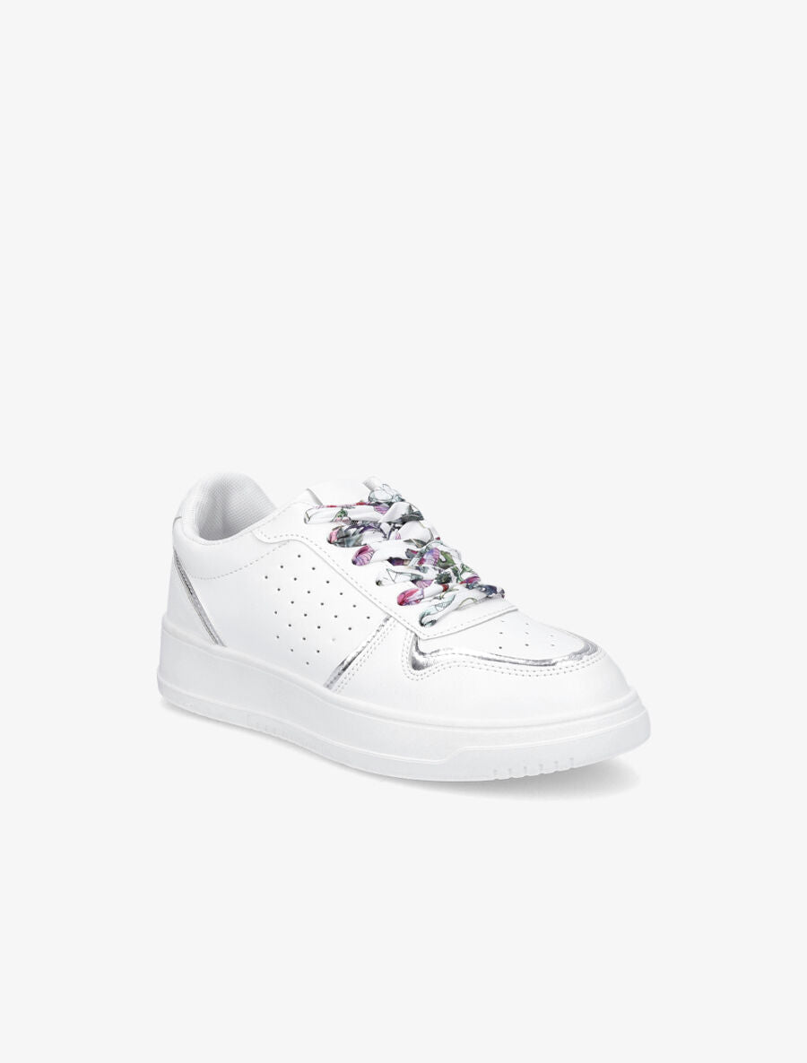Sneakers à lacets imprimé interchangeables - Argent - 2