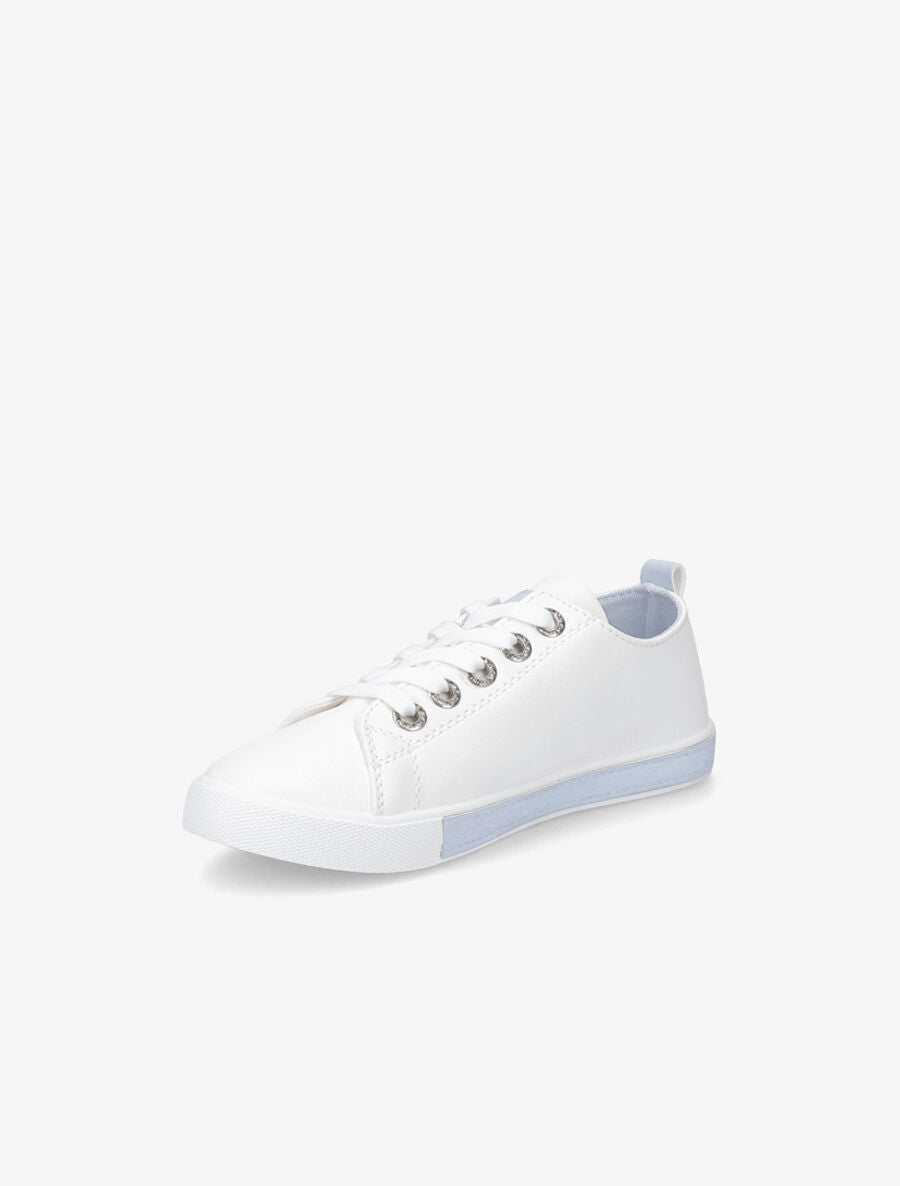 Sneakers à oeillets ornés de strass - Bleu ciel - 3