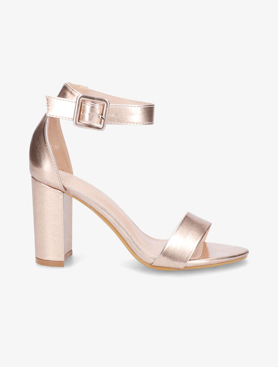 Sandales en simili à talon haut - Rose gold - 1