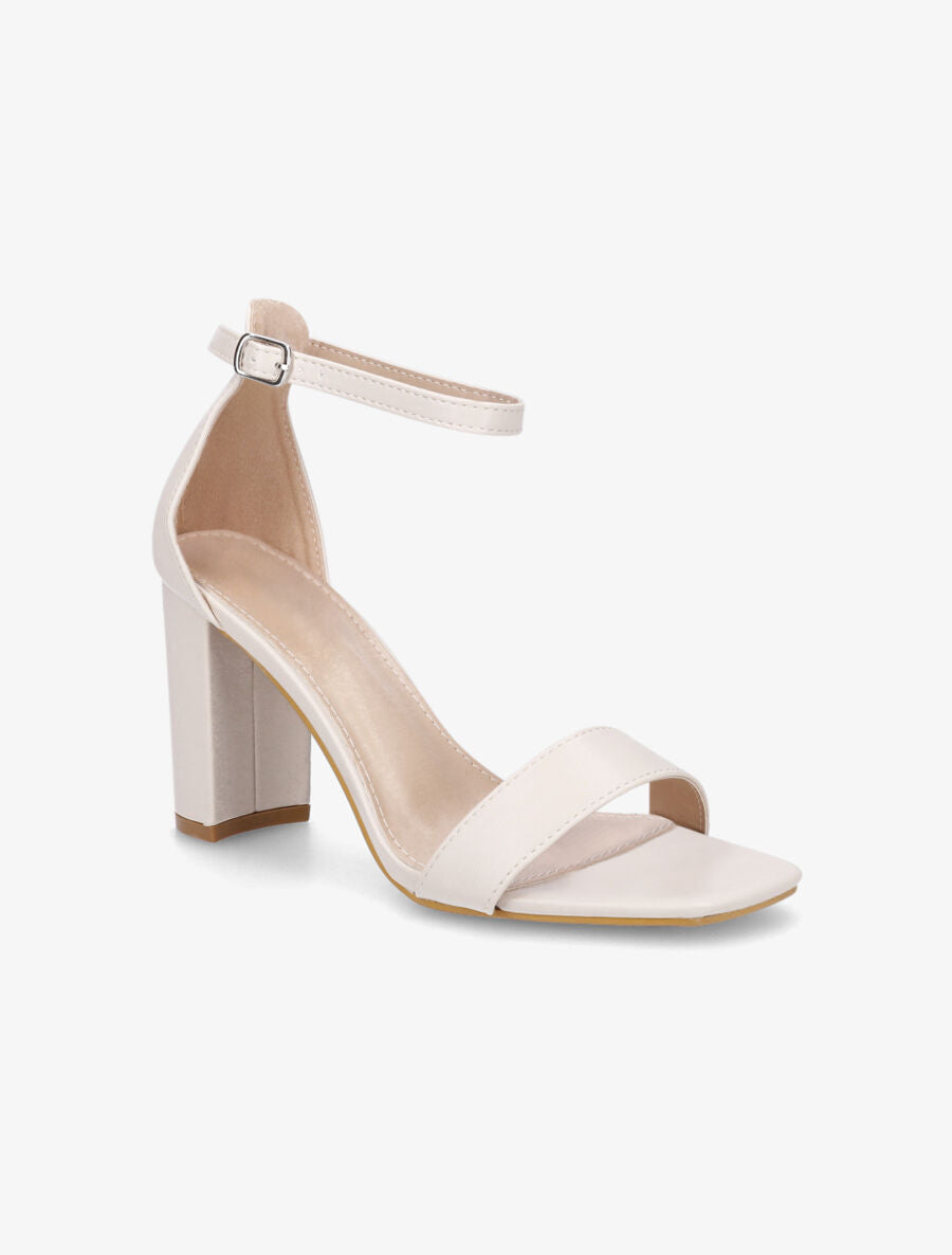 Sandales minimalistes à talon - Beige - 2
