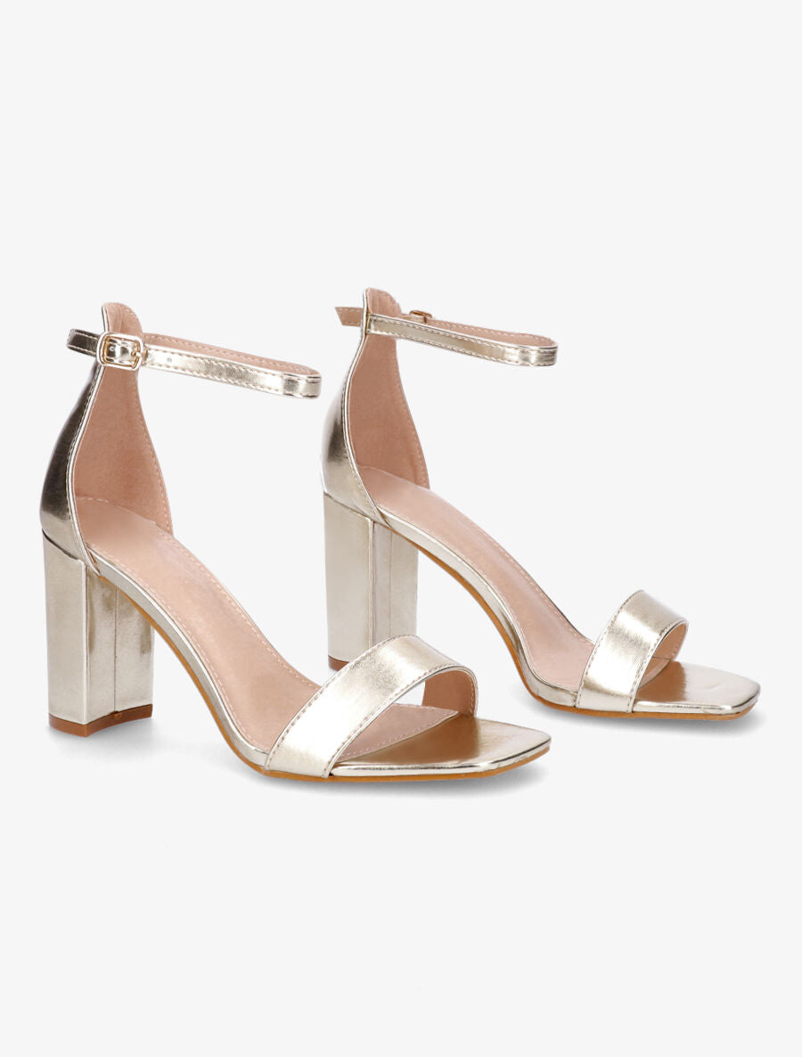 Sandales minimalistes à talon - Or - 4